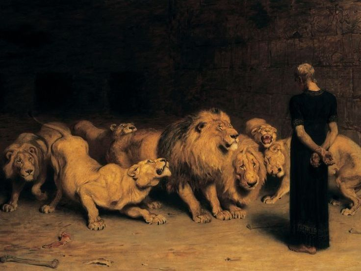 Daniel in the Lions' Den by Briton Rivière