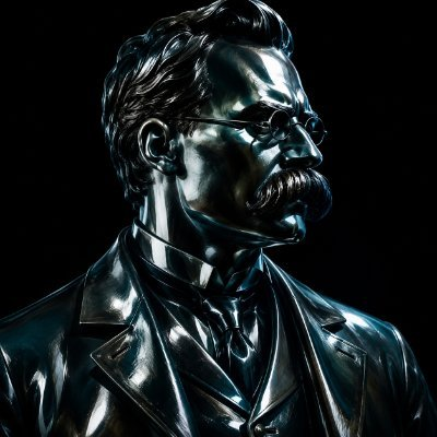 Bust of Nietzsche in metal